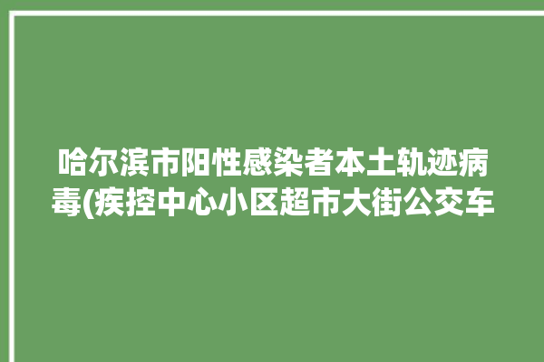 哈尔滨市阳性感染者本土轨迹病毒(疾控中心小区超市大街公交车)