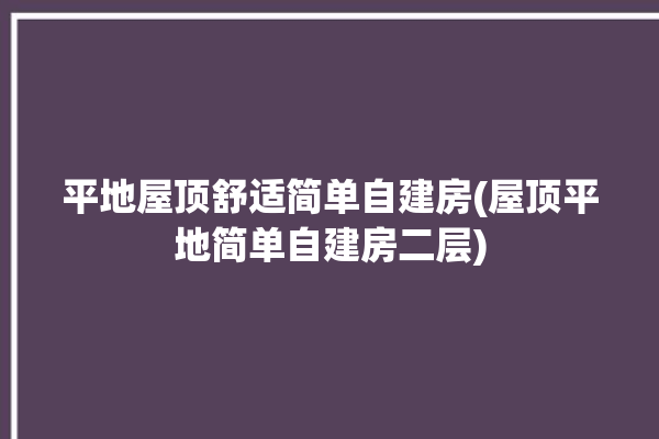 平地屋顶舒适简单自建房(屋顶平地简单自建房二层)