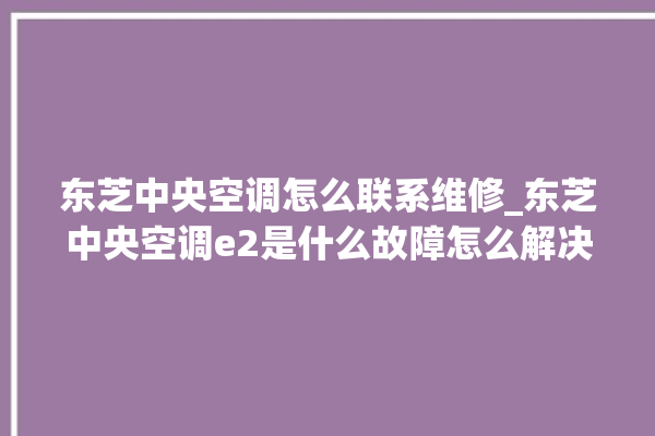 东芝中央空调怎么联系维修_东芝中央空调e2是什么故障怎么解决 。东芝