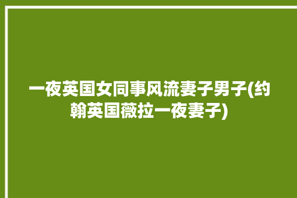 一夜英国女同事风流妻子男子(约翰英国薇拉一夜妻子)