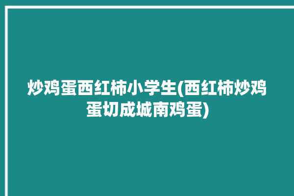 炒鸡蛋西红柿小学生(西红柿炒鸡蛋切成城南鸡蛋)