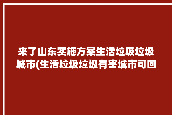 来了山东实施方案生活垃圾垃圾城市(生活垃圾垃圾有害城市可回收)