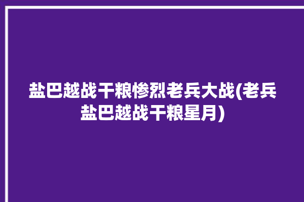 盐巴越战干粮惨烈老兵大战(老兵盐巴越战干粮星月)