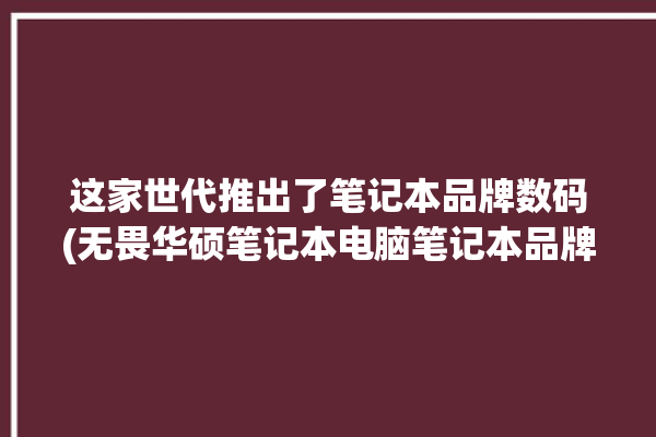 这家世代推出了笔记本品牌数码(无畏华硕笔记本电脑笔记本品牌)