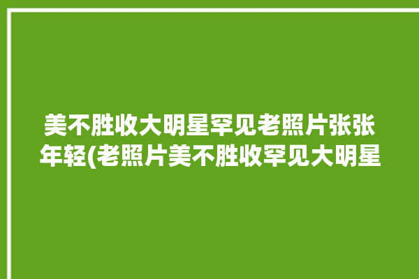 美不胜收大明星罕见老照片张张年轻(老照片美不胜收罕见大明星年轻)