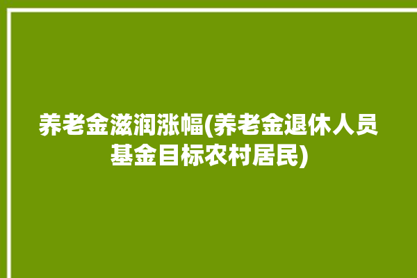 养老金滋润涨幅(养老金退休人员基金目标农村居民)