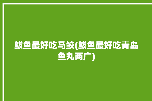 鲅鱼最好吃马鲛(鲅鱼最好吃青岛鱼丸两广)