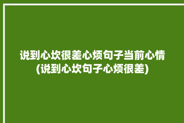 说到心坎很差心烦句子当前心情(说到心坎句子心烦很差)