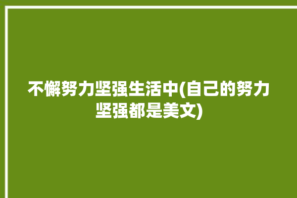 不懈努力坚强生活中(自己的努力坚强都是美文)