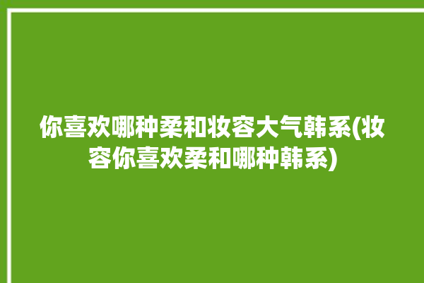 你喜欢哪种柔和妆容大气韩系(妆容你喜欢柔和哪种韩系)