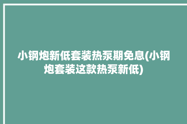 小钢炮新低套装热泵期免息(小钢炮套装这款热泵新低)