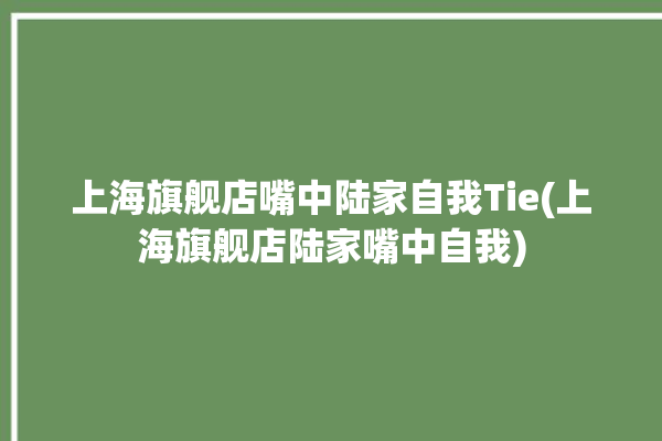 上海旗舰店嘴中陆家自我Tie(上海旗舰店陆家嘴中自我)