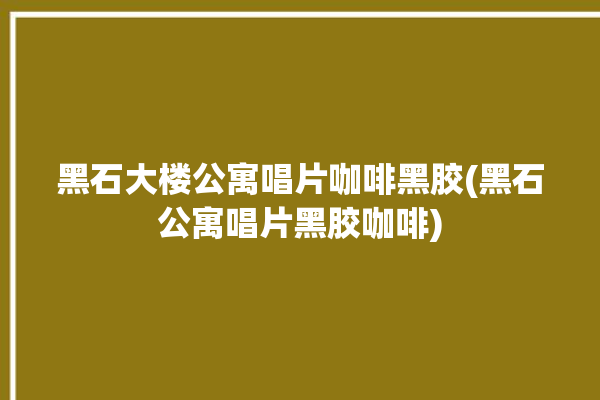 黑石大楼公寓唱片咖啡黑胶(黑石公寓唱片黑胶咖啡)