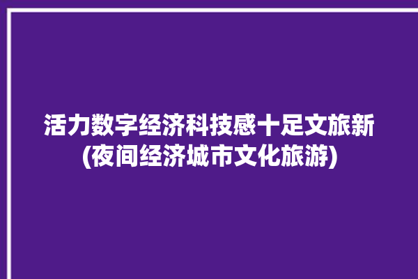 活力数字经济科技感十足文旅新(夜间经济城市文化旅游)