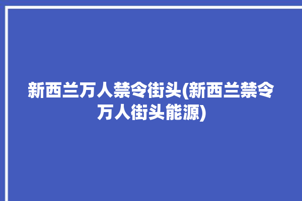 新西兰万人禁令街头(新西兰禁令万人街头能源)