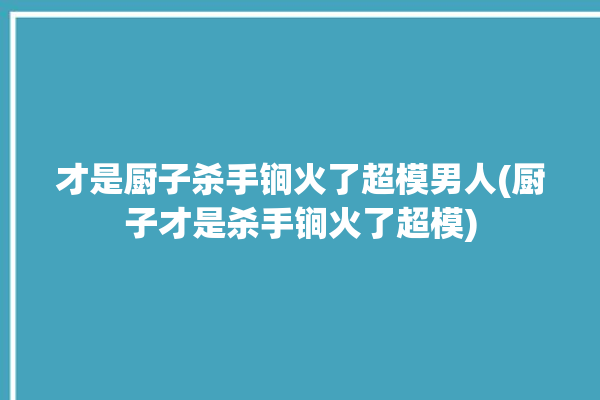 才是厨子杀手锏火了超模男人(厨子才是杀手锏火了超模)