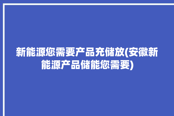 新能源您需要产品充储放(安徽新能源产品储能您需要)