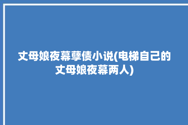 丈母娘夜幕孽债小说(电梯自己的丈母娘夜幕两人)