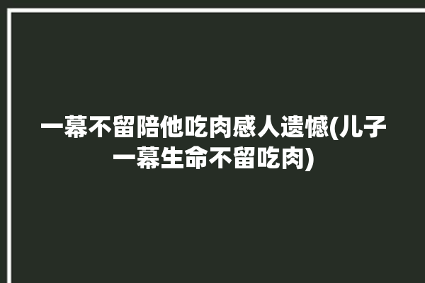 一幕不留陪他吃肉感人遗憾(儿子一幕生命不留吃肉)