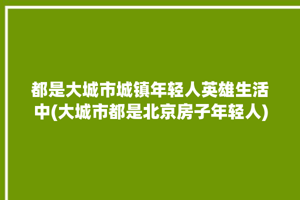 都是大城市城镇年轻人英雄生活中(大城市都是北京房子年轻人)