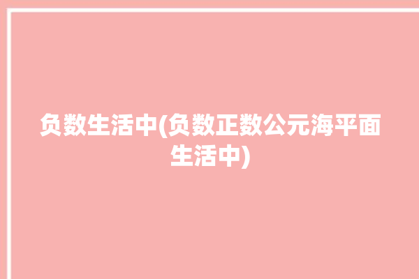 负数生活中(负数正数公元海平面生活中)