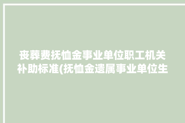 丧葬费抚恤金事业单位职工机关补助标准(抚恤金遗属事业单位生前死者)