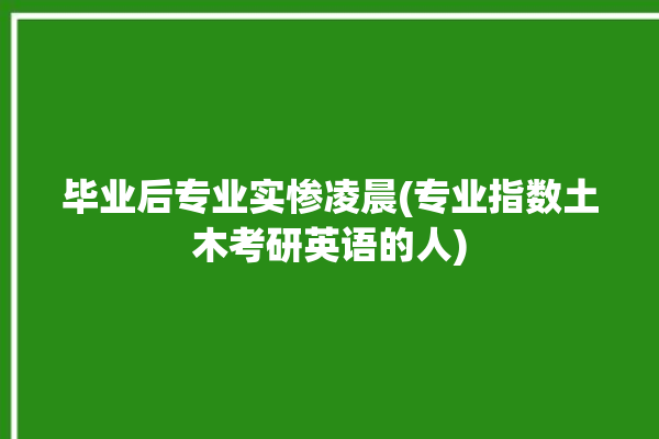 毕业后专业实惨凌晨(专业指数土木考研英语的人)