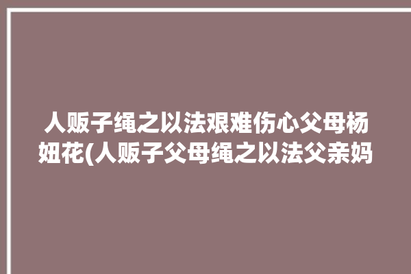 人贩子绳之以法艰难伤心父母杨妞花(人贩子父母绳之以法父亲妈妈)