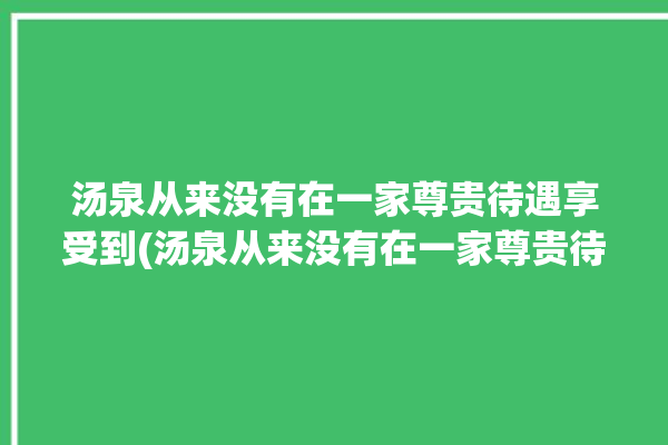 汤泉从来没有在一家尊贵待遇享受到(汤泉从来没有在一家尊贵待遇)