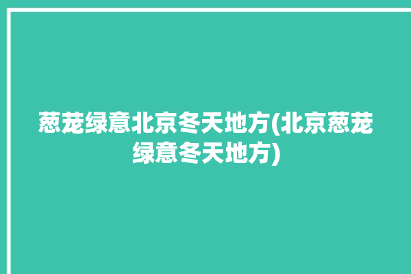 葱茏绿意北京冬天地方(北京葱茏绿意冬天地方)