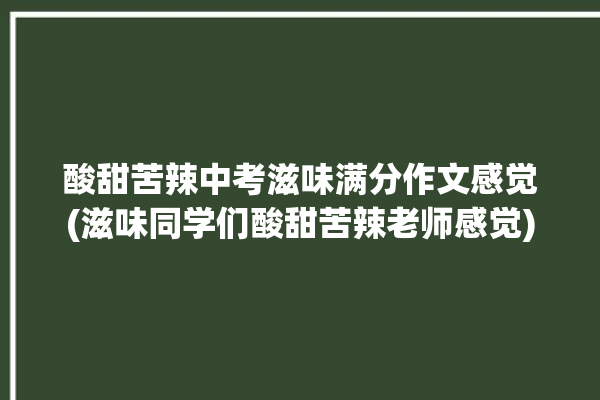 酸甜苦辣中考滋味满分作文感觉(滋味同学们酸甜苦辣老师感觉)