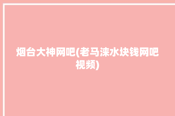 烟台大神网吧(老马涞水块钱网吧视频)