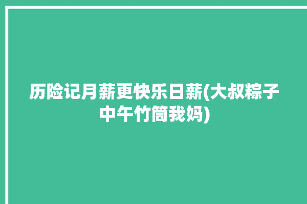 历险记月薪更快乐日薪(大叔粽子中午竹筒我妈)