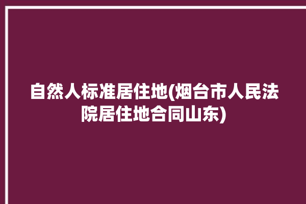 自然人标准居住地(烟台市人民法院居住地合同山东)