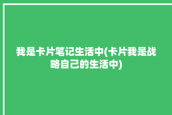 我是卡片笔记生活中(卡片我是战略自己的生活中)