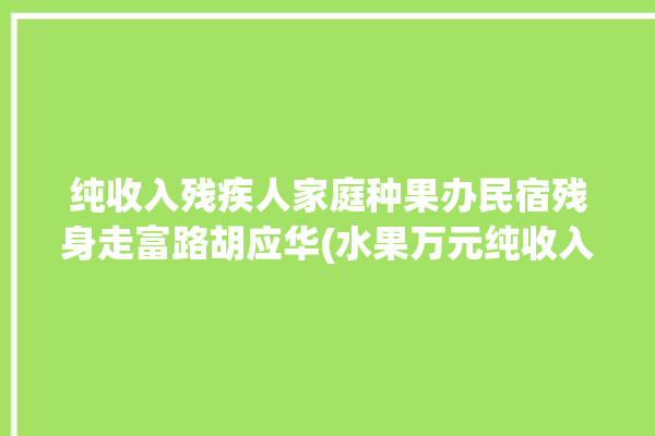 纯收入残疾人家庭种果办民宿残身走富路胡应华(水果万元纯收入尚义家庭)