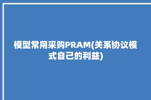 模型常用采购PRAM(关系协议模式自己的利益)