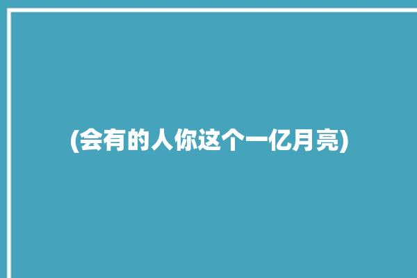 (会有的人你这个一亿月亮)