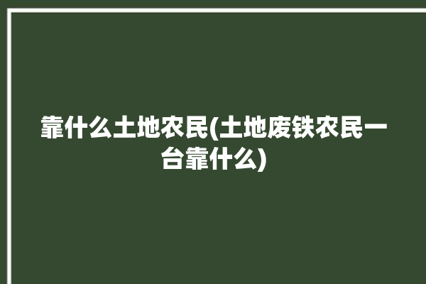 靠什么土地农民(土地废铁农民一台靠什么)