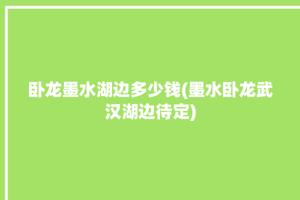 卧龙墨水湖边多少钱(墨水卧龙武汉湖边待定)