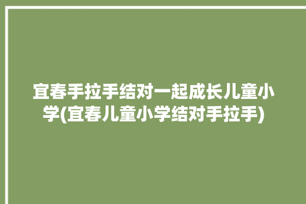 宜春手拉手结对一起成长儿童小学(宜春儿童小学结对手拉手)