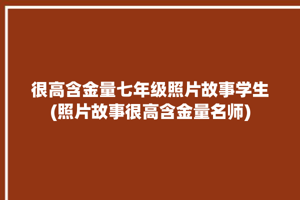 很高含金量七年级照片故事学生(照片故事很高含金量名师)