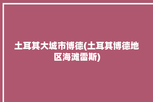 土耳其大城市博德(土耳其博德地区海滩雷斯)