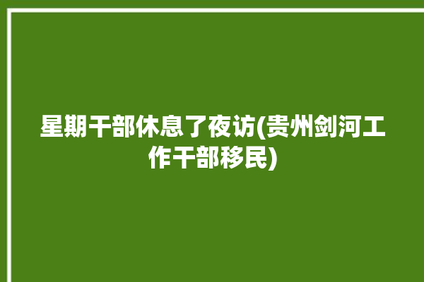 星期干部休息了夜访(贵州剑河工作干部移民)