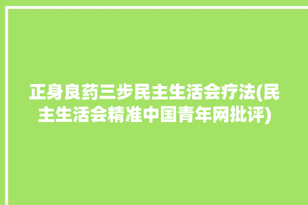 正身良药三步民主生活会疗法(民主生活会精准中国青年网批评)