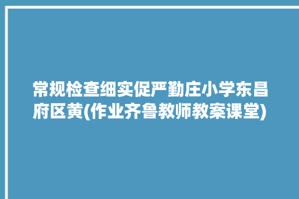 常规检查细实促严勤庄小学东昌府区黄(作业齐鲁教师教案课堂)