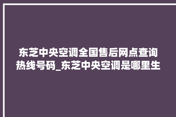 东芝中央空调全国售后网点查询热线号码_东芝中央空调是哪里生产的 。东芝