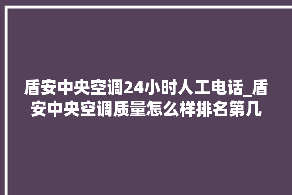 盾安中央空调24小时人工电话_盾安中央空调质量怎么样排名第几 。中央空调