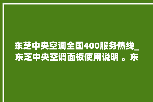 东芝中央空调全国400服务热线_东芝中央空调面板使用说明 。东芝