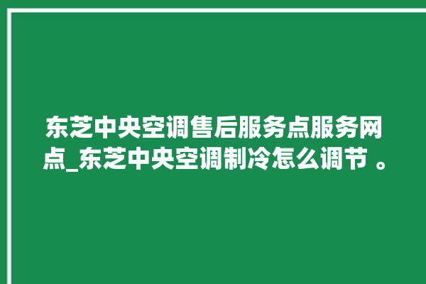 东芝中央空调售后服务点服务网点_东芝中央空调制冷怎么调节 。东芝